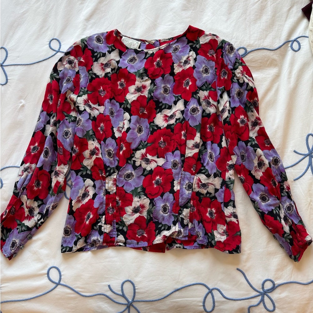 Silk floral top